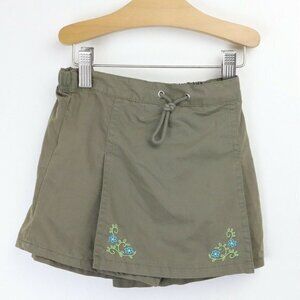 Gymboree Skort Size S 3 Toddler Girls Floral Embroidered Khaki Skirt Small Vtg